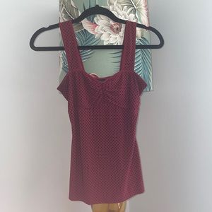 Red & Black polka dot tank